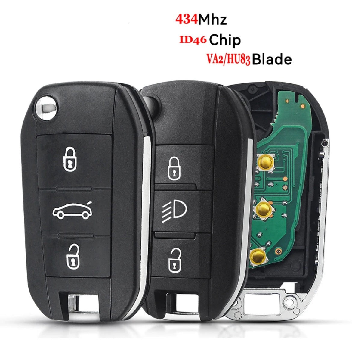 Clé télécommande compatible Peugeot/Citroën 434MHZ