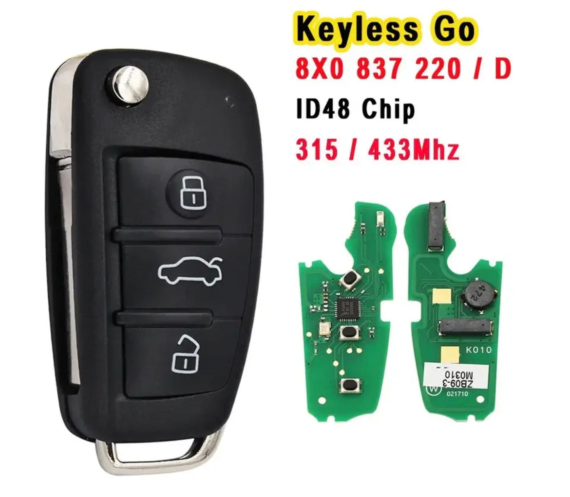 Clé télécommande compatible Audi 433MHZ ID48