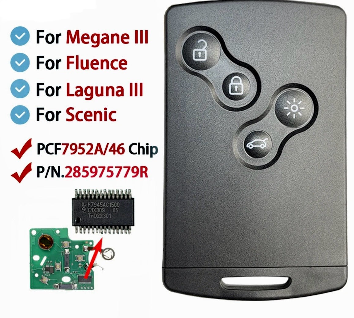 Clé télécommande id46 compatible Renault megane 3/laguna 3