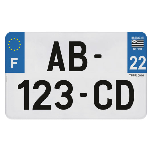 Plaque d'immatriculation Moto 100% homologuée