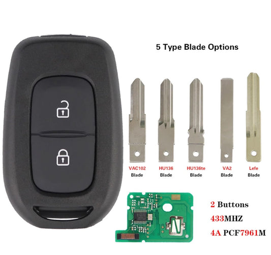 Clé télécommande id46 compatible Renault/ Dacia