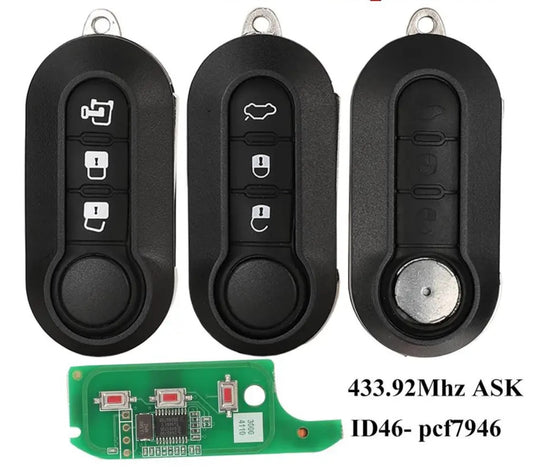 Clé télécommande id46 compatible fiat peugeot